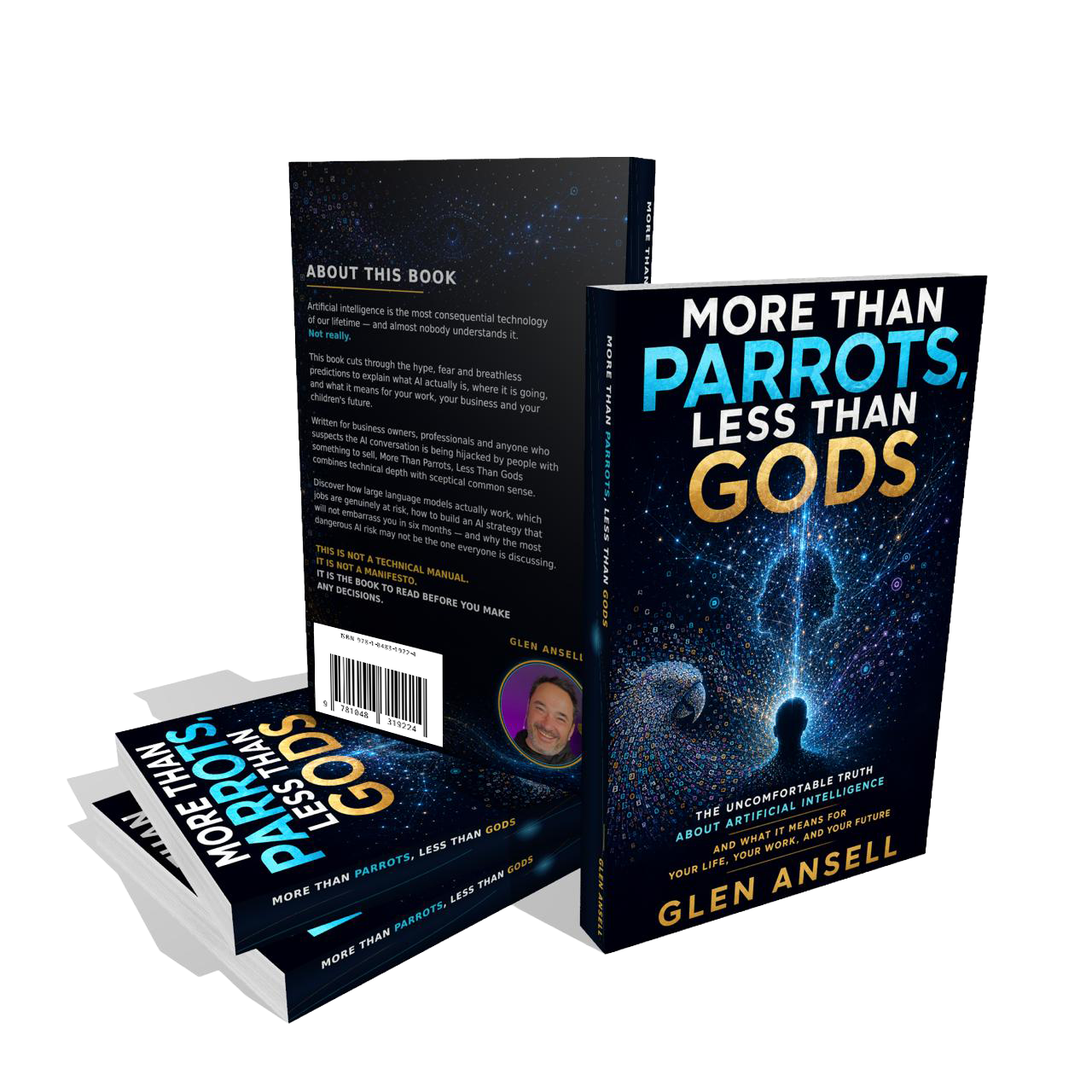 More Than Parrots, Less Than Gods — Front Cover